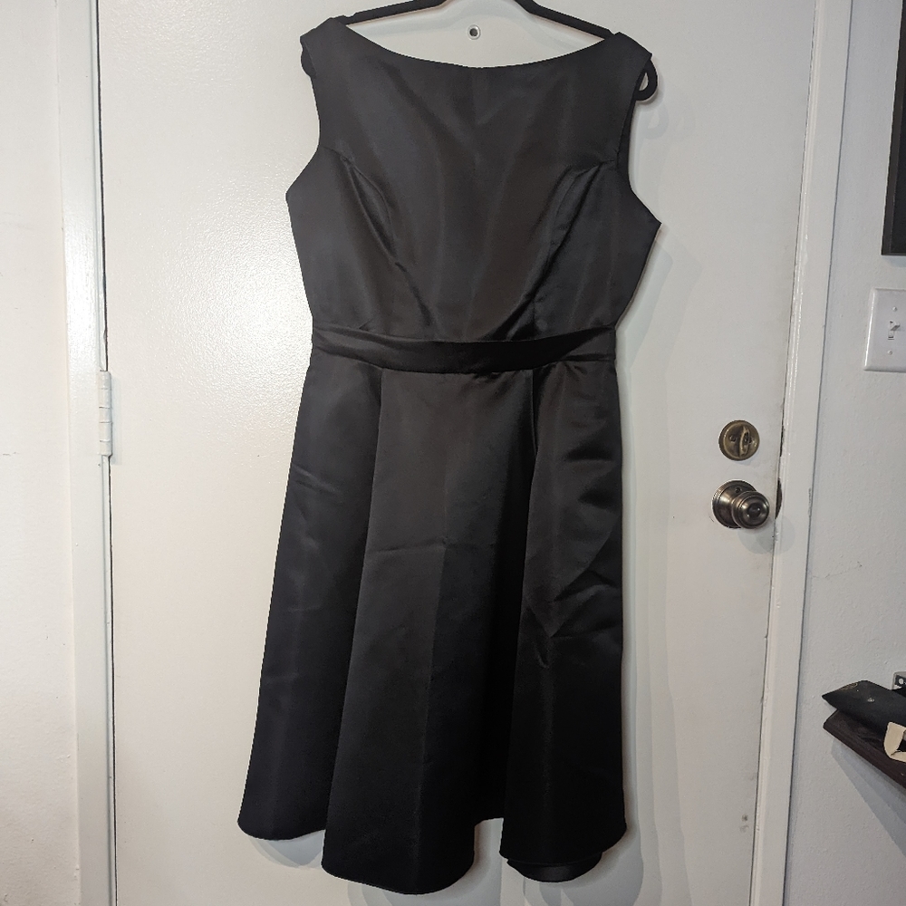 Tea length Black satin Queen of Heartz Dress 2XL